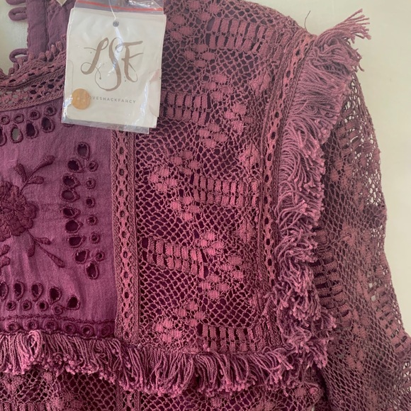 🔆 NWT LoveShackFancy Crochet Lace Mini Dress - Picture 8 of 8